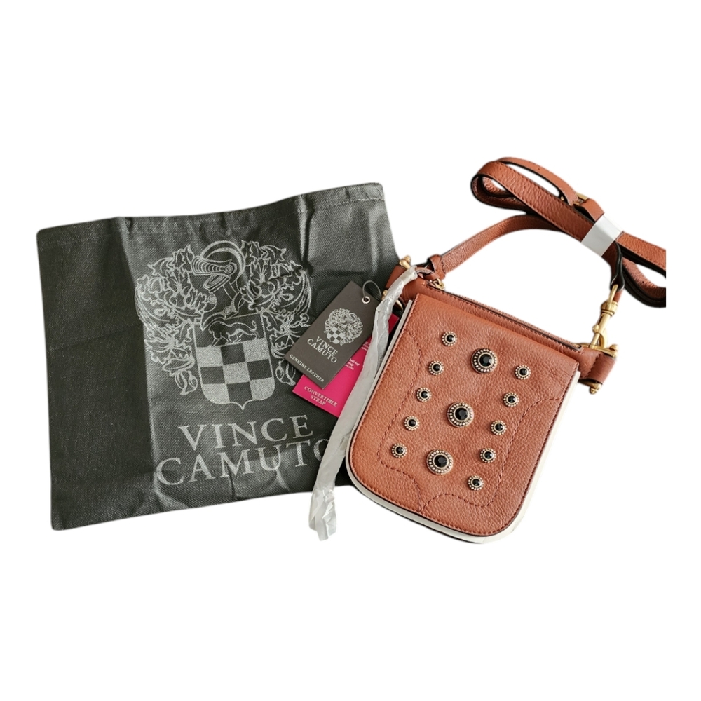 Vince Camuto Leather Women's Crossbody with dust bag NWT - Picture 2 of 7